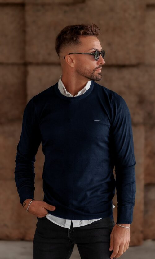 CAMISOLA MALHA LISA AZUL MARINHO