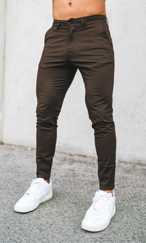 CALÇA CHINO SLIM FIT CASTANHO