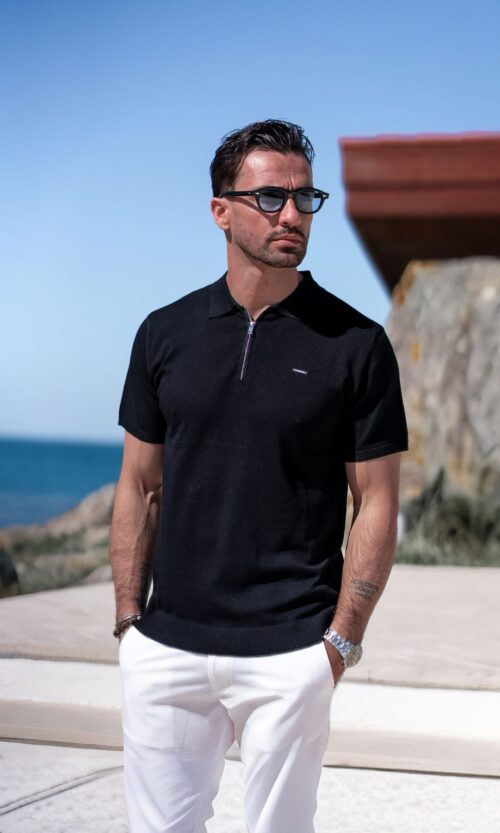 POLO-SHIRT DE FECHO PRETO