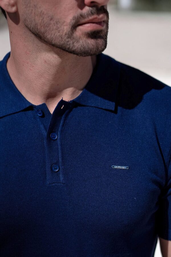 POLO-SHIRT KNIT BASIC BLUE - Image 4