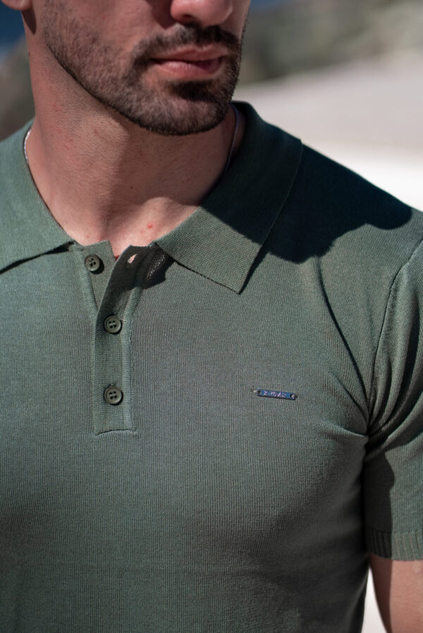 POLO-SHIRT KNIT BASIC GREEN KHAKI - Image 4