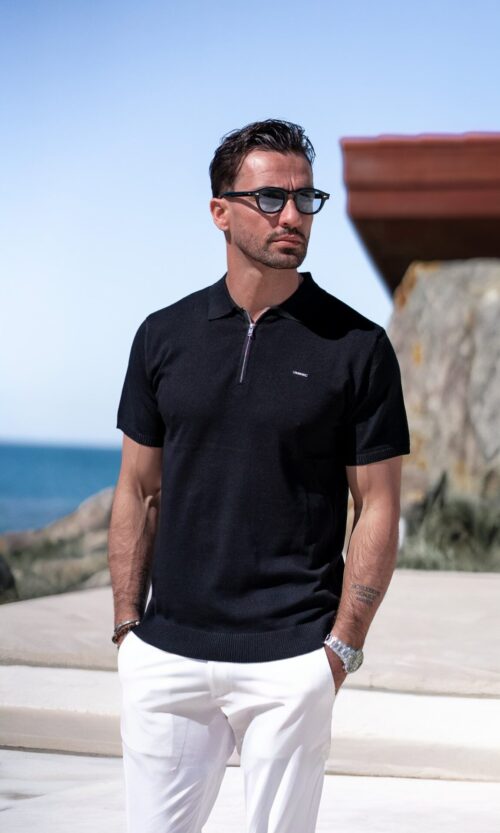 POLO-SHIRT DE FECHO PRETO