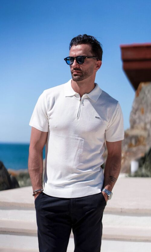 POLO-SHIRT DE FECHO BRANCO