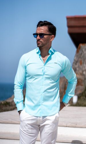 CAMISA CLÁSSICA AZUL ÁGUA