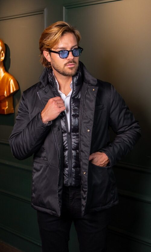 CASACO AMALFI CLÁSSICO COM COLETE - PRETO